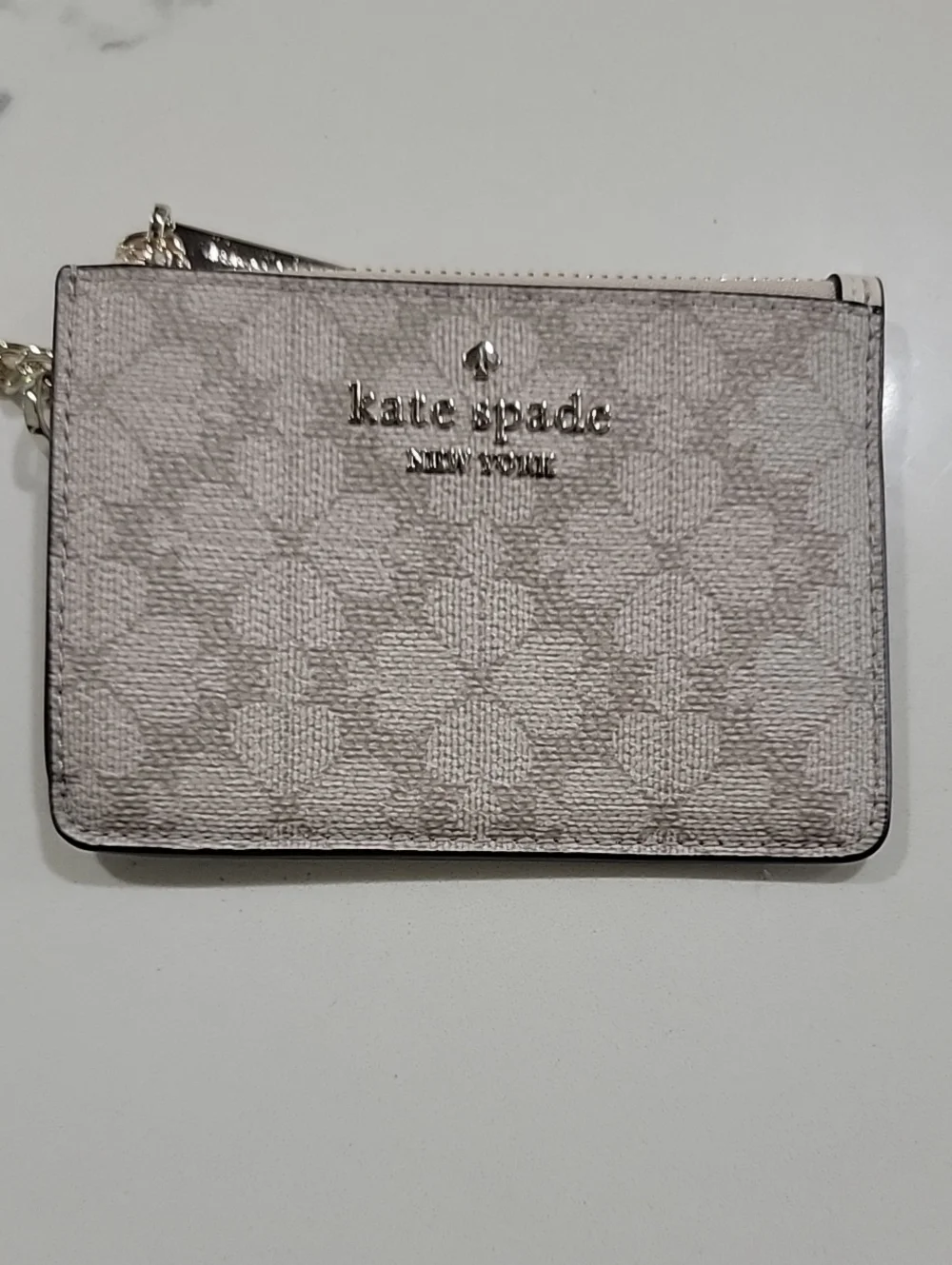 kate spade Neutral Floral Zip Keyring Card Holder